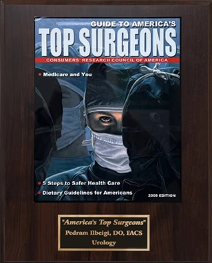 America's Top Surgeons, Urology Ilbeigi plaque.